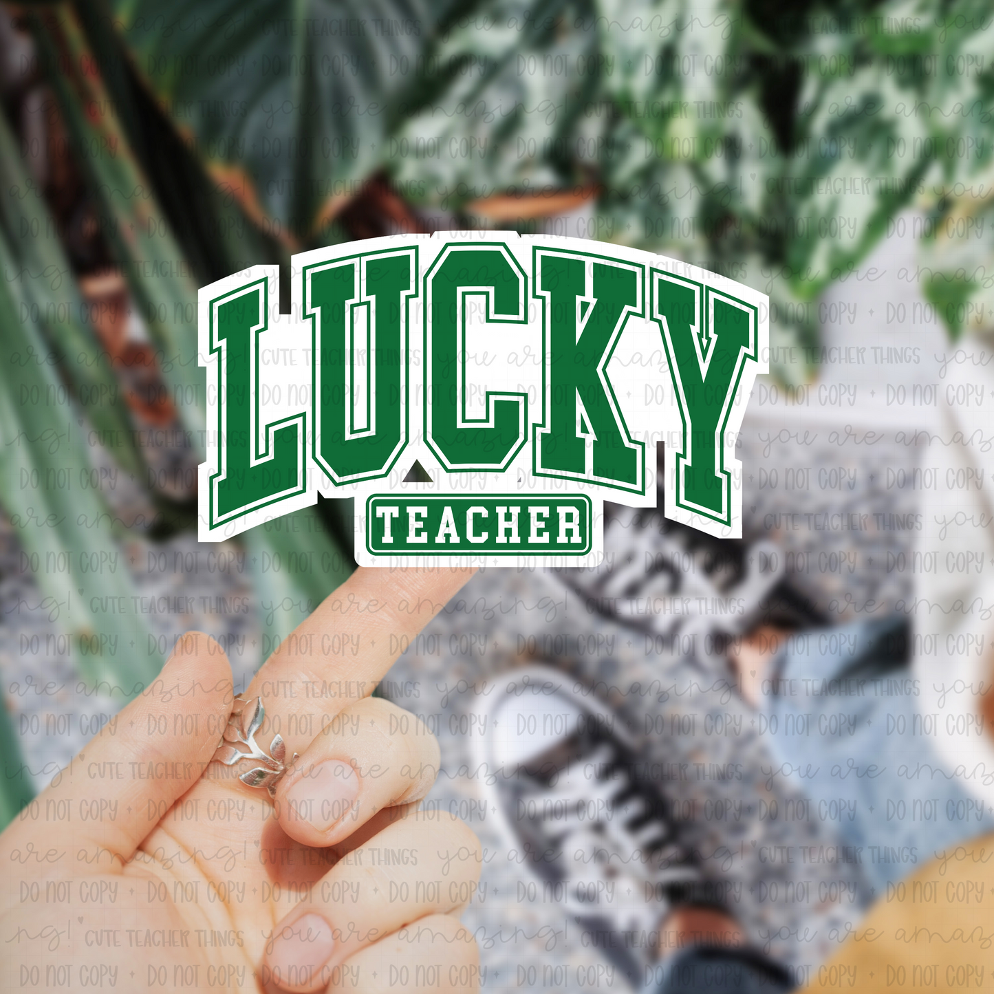 Lucky Teacher Varsity Sticker