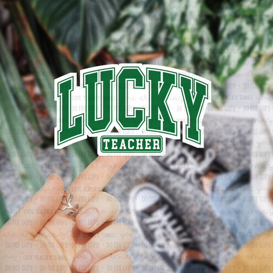 Lucky Teacher Varsity Sticker