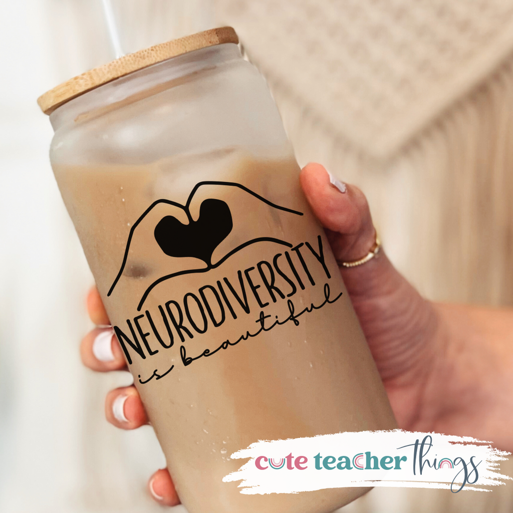 Neurodiversity Is Beautiful Frosted Glass Cup