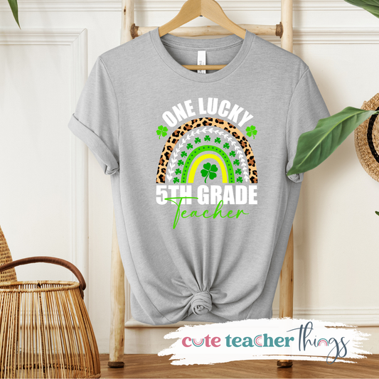 One Lucky 5th Grade Teacher tee