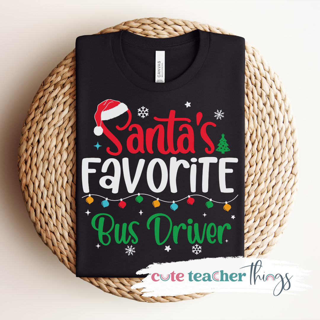 Santa's Favorite Bus Driver Tee