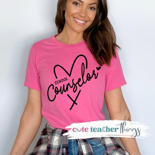 School Counselor Heart Tee