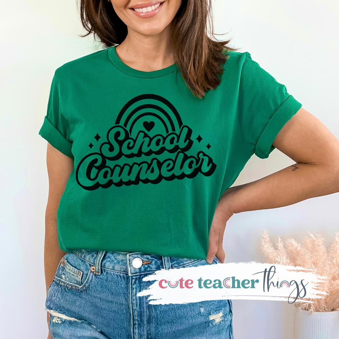 School Counselor Rainbow Tee