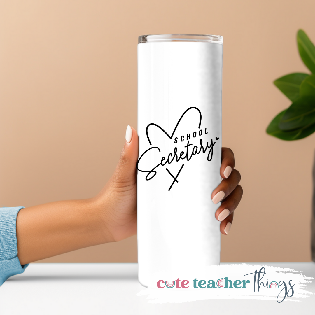 School Secretary Heart Tumbler.