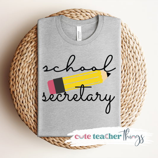 School Secretary Pencil Tee