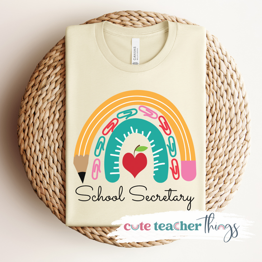 School Secretary Rainbow Tee