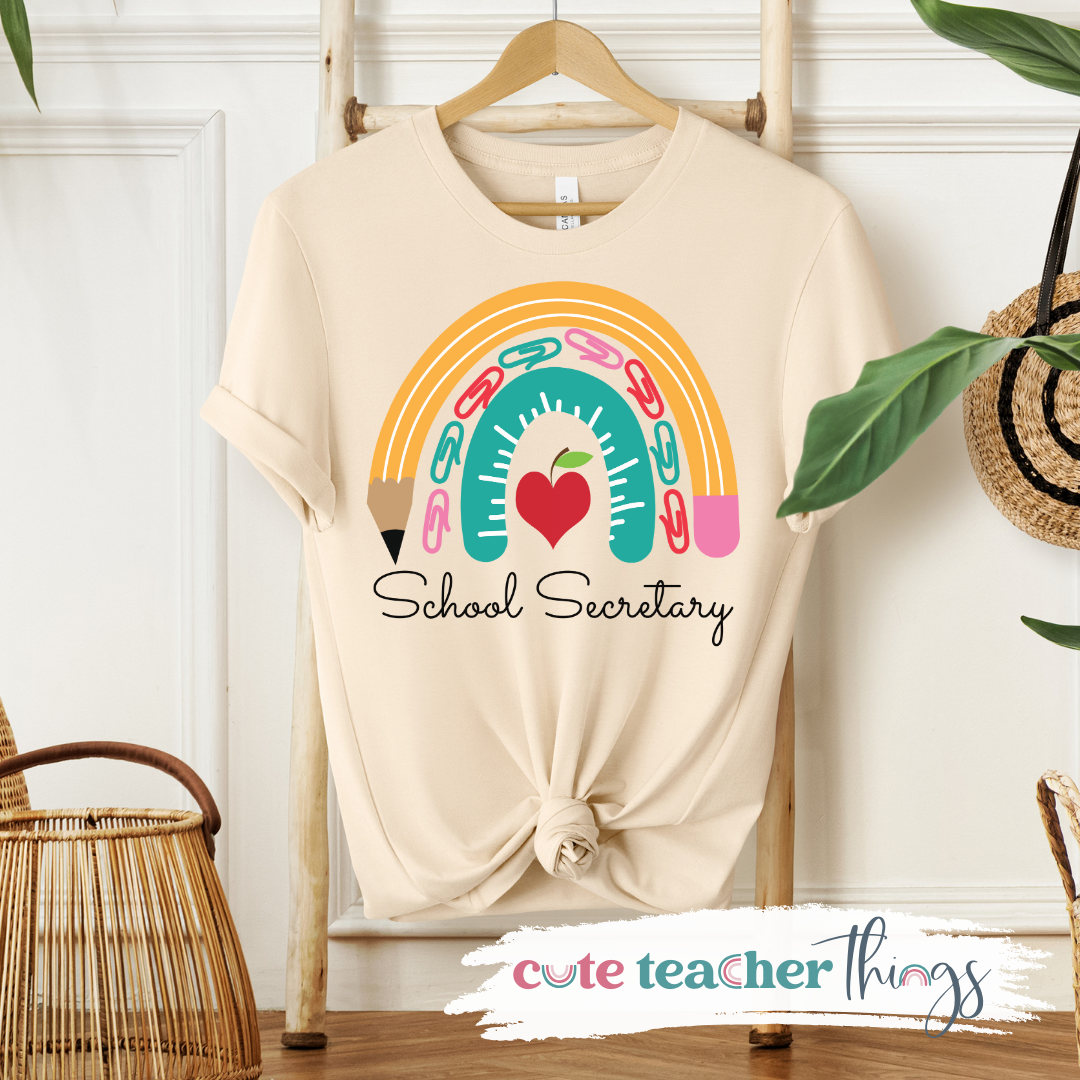 School Secretary Rainbow Tee