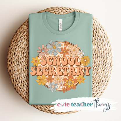 School Secretary Retro Tee