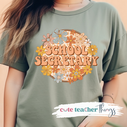 School Secretary Retro Tee