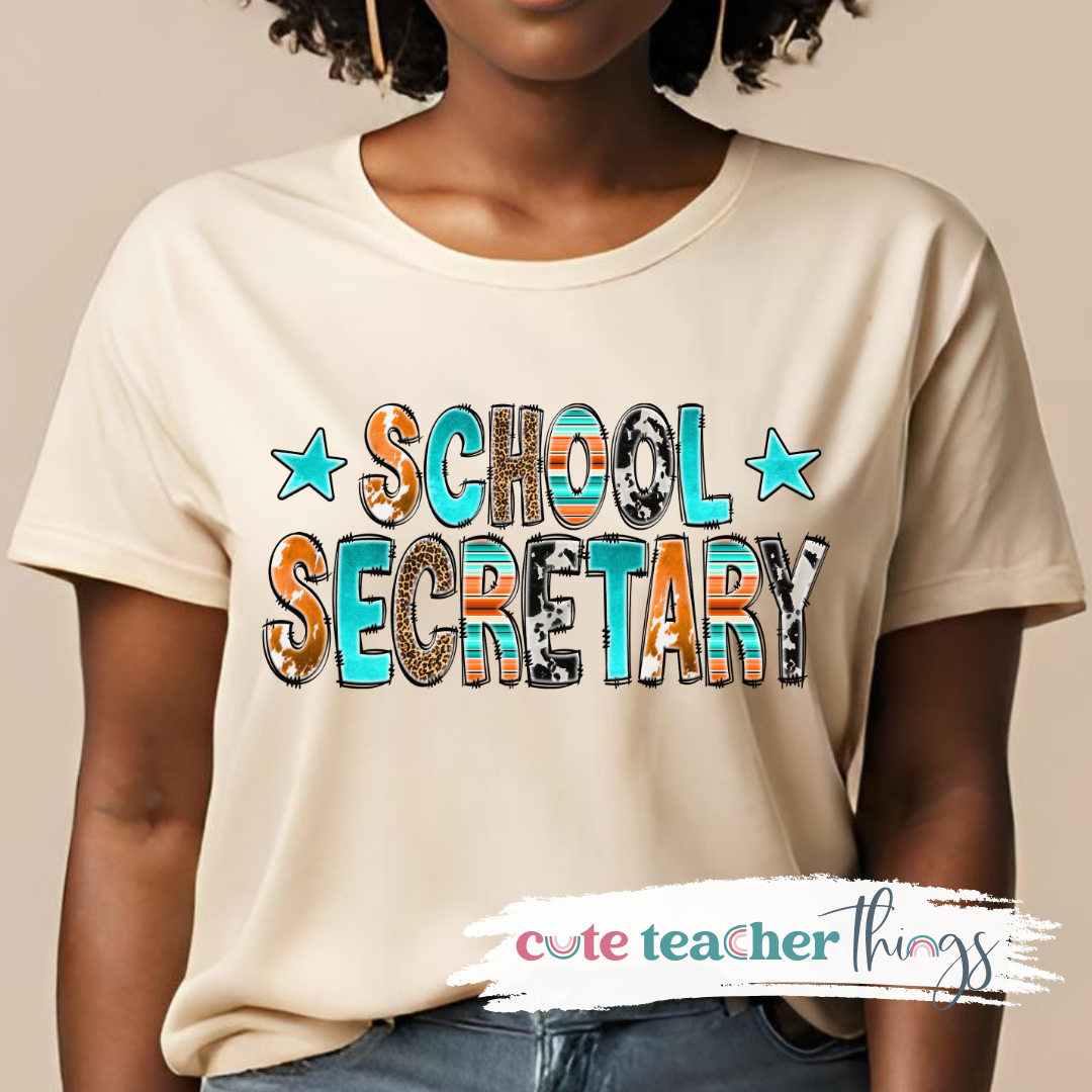 School Secretary Stars Tee