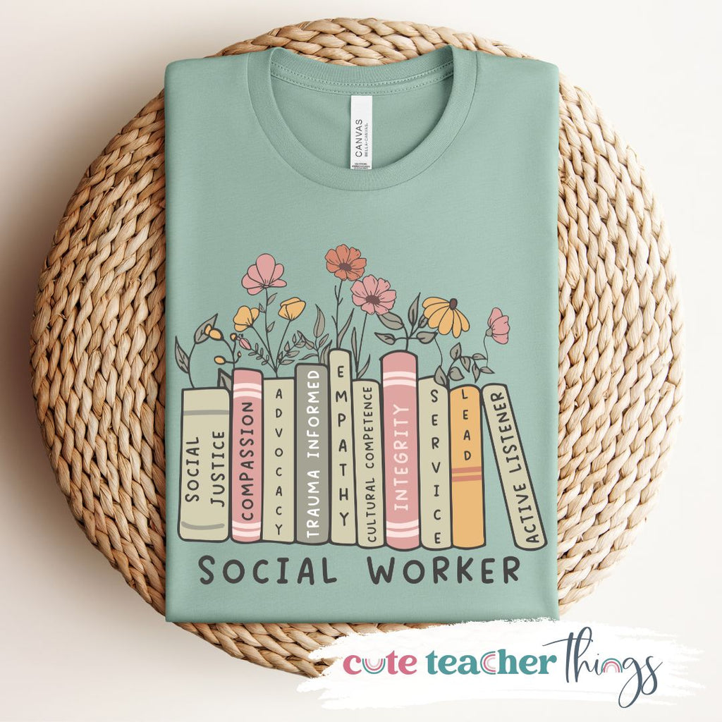 Social Worker Books Tee