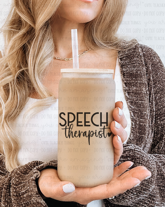 Speech Therapist Frosted Glass Cup