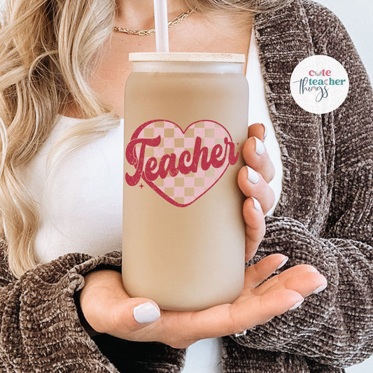 Teacher Frosted Glass Cup