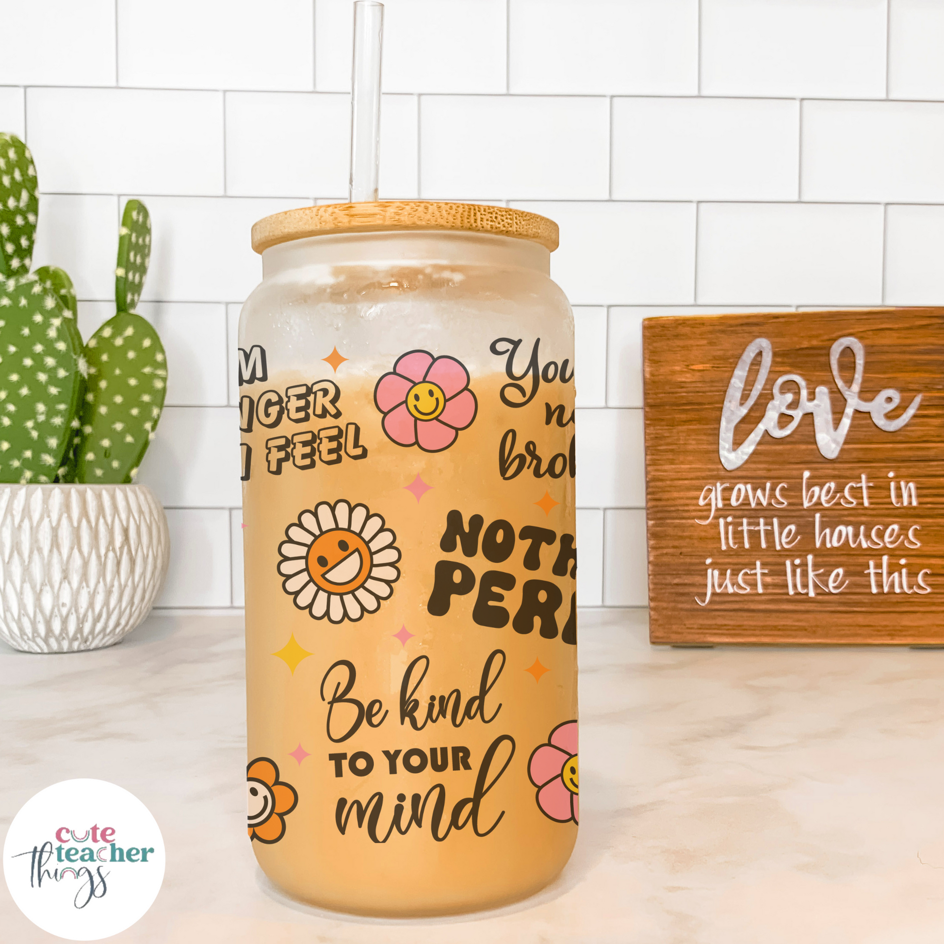 beer glass can, smiley quotes design, for coffee lover teachers