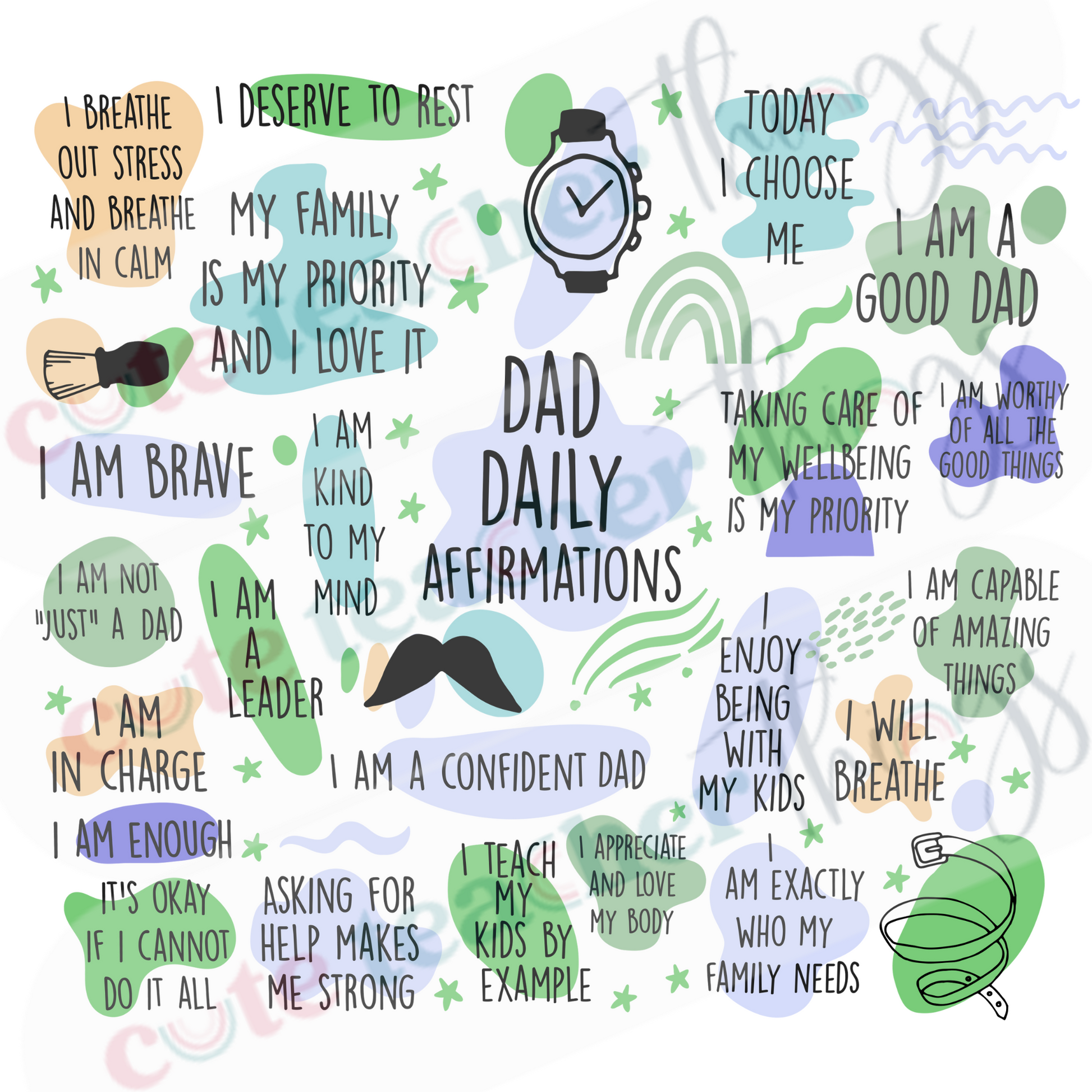 dad daily affirmations tapered design