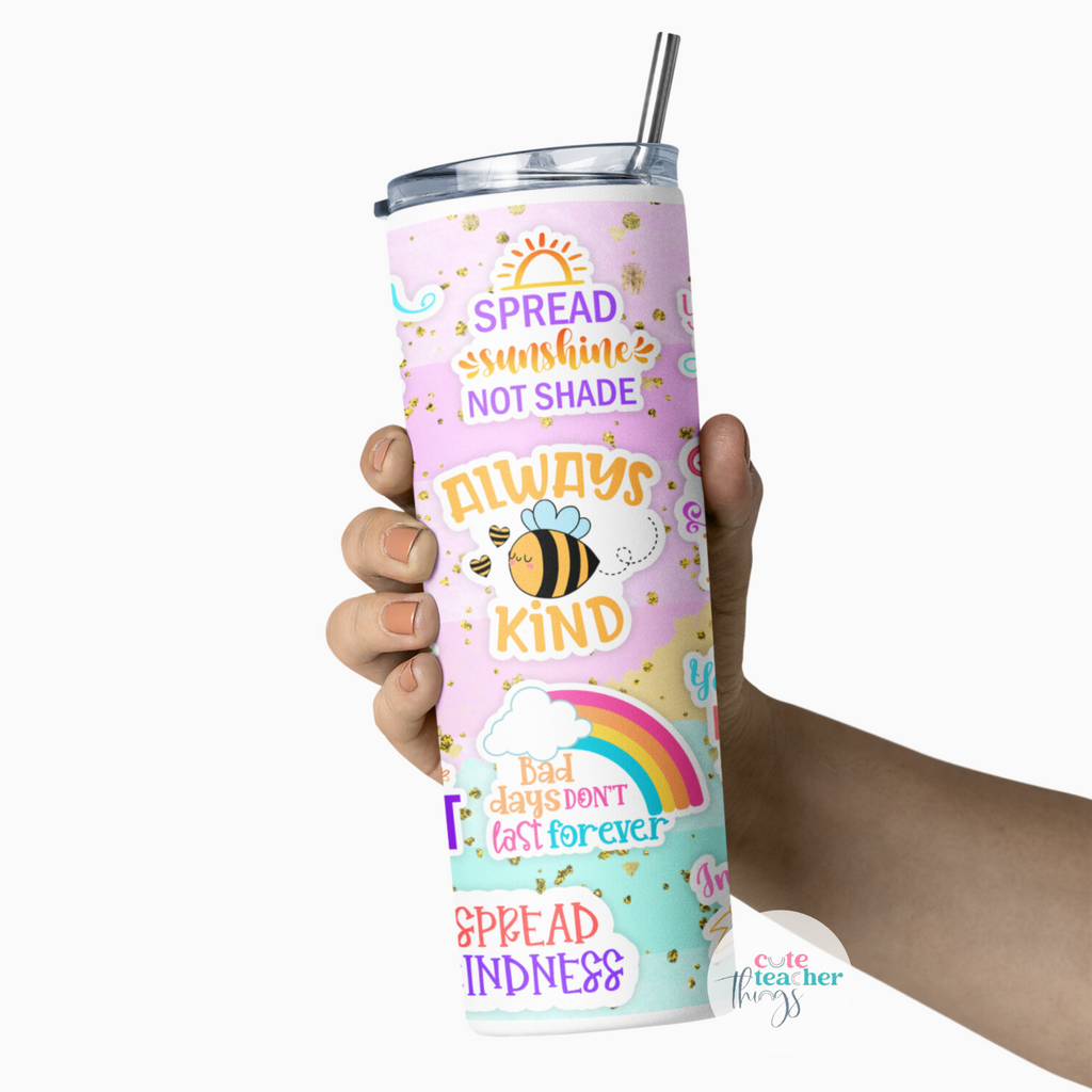daily affirmations1 tumbler. motivational, appreciation gift for teachers