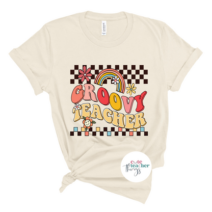 groovy teacher tee, teaching shirt, appreciation gift