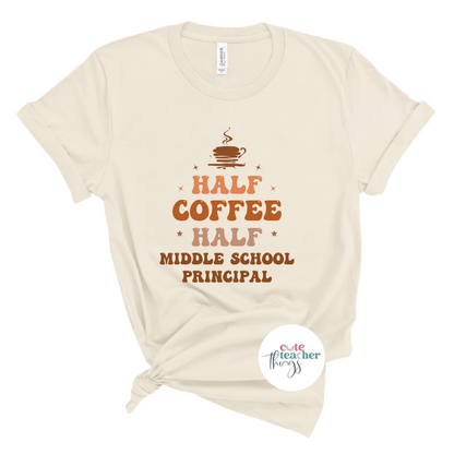 principal graphic tee, coffee principal t-shirt,  school administration shirt