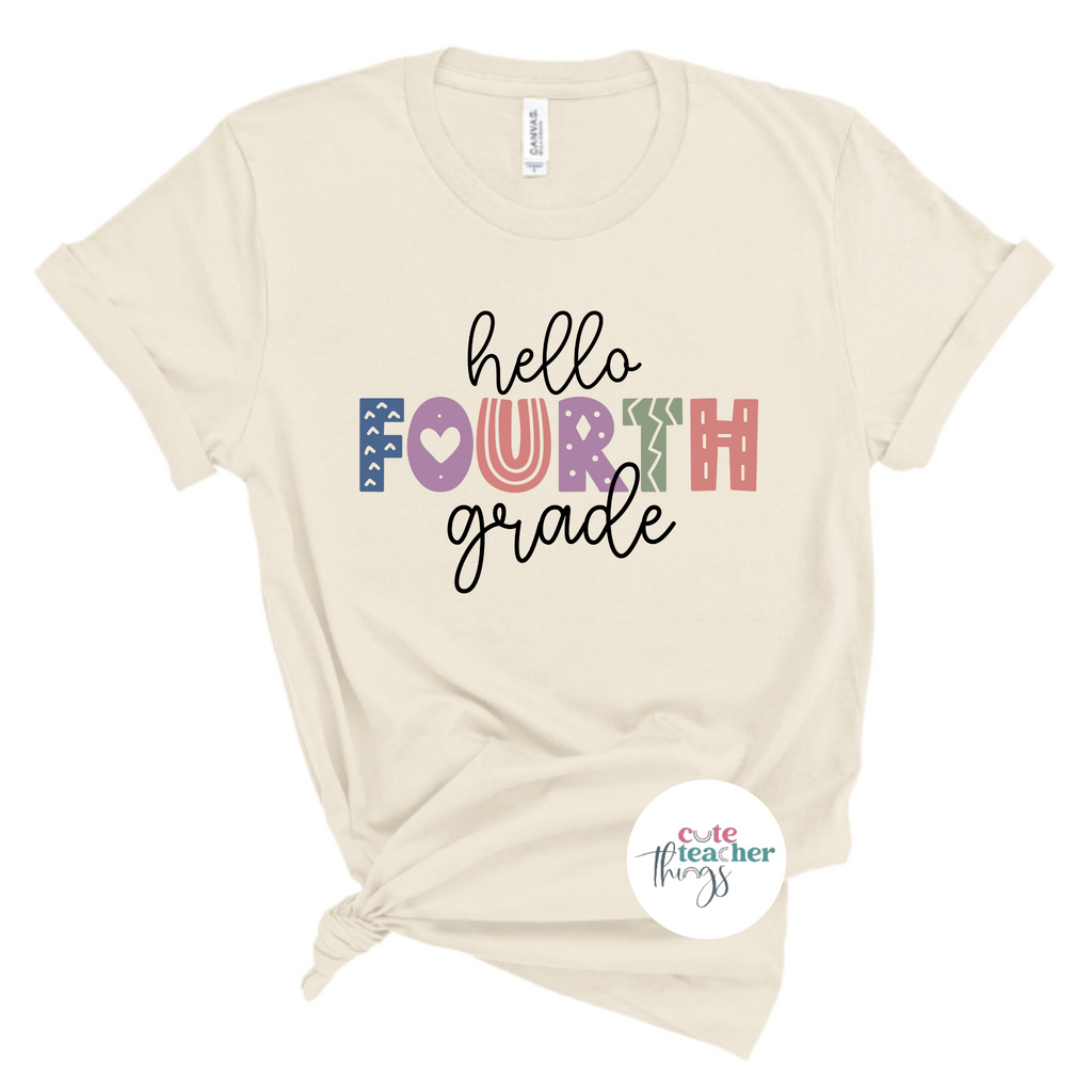 fourth grade teacher team shirt, back to school t-shirt, teacher graphic tee