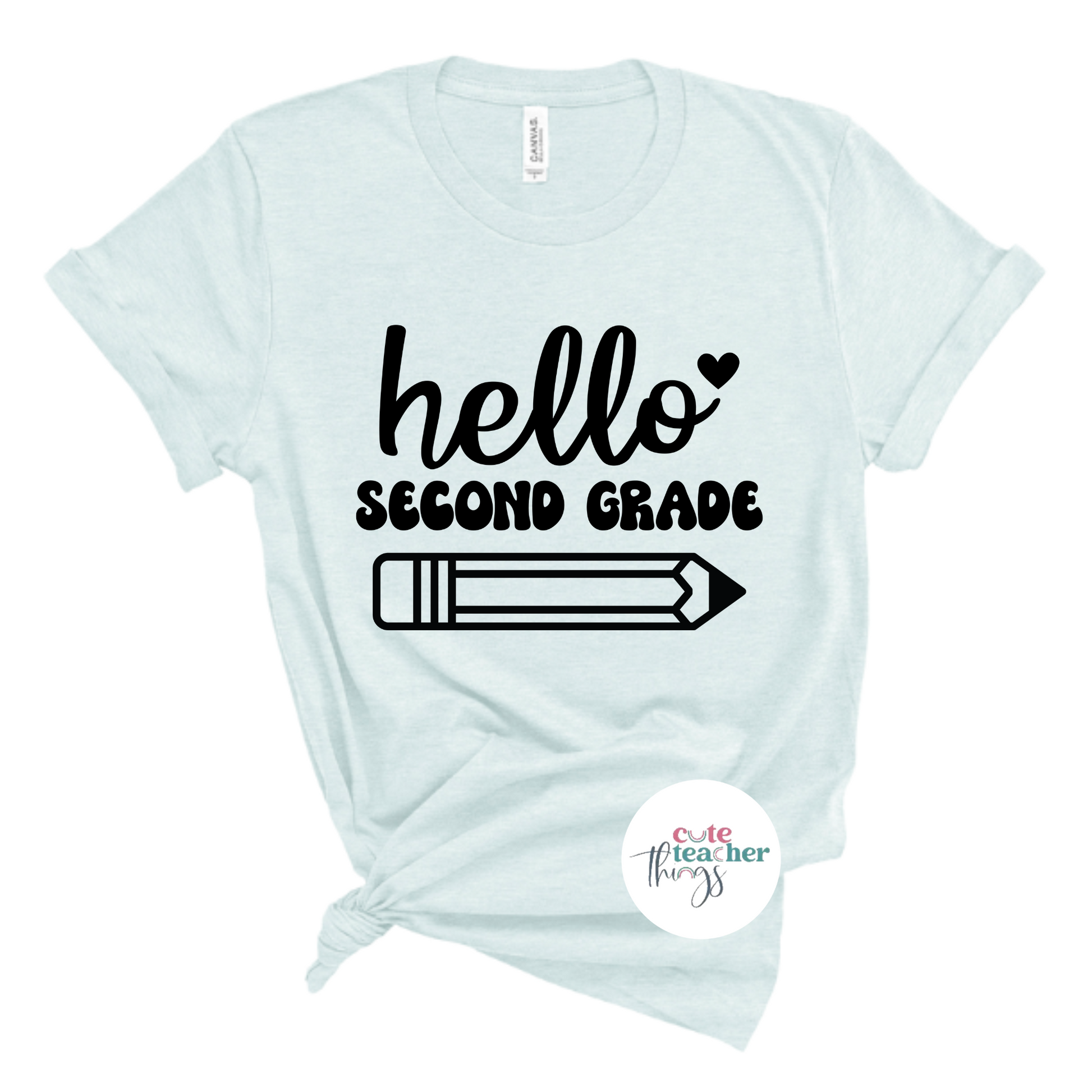 second grade graphic tee, teacher life, good vibes shirt