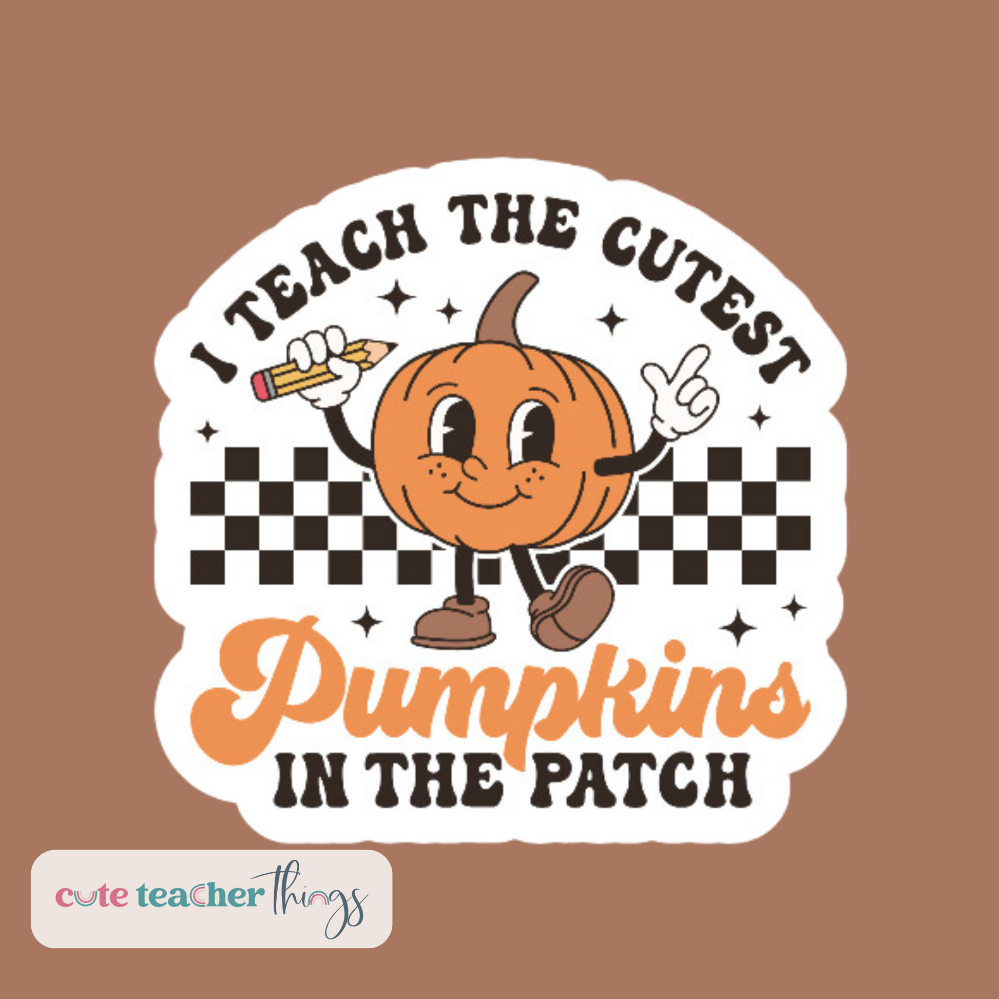 fall sticker, gift for teacher, retro pumpkins
