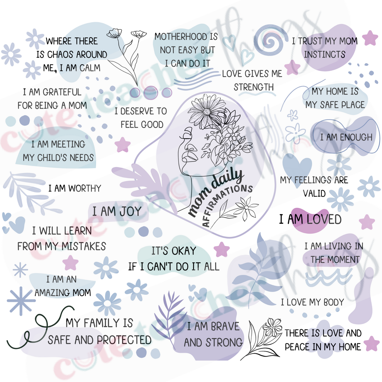 mom daily affirmations lavender design