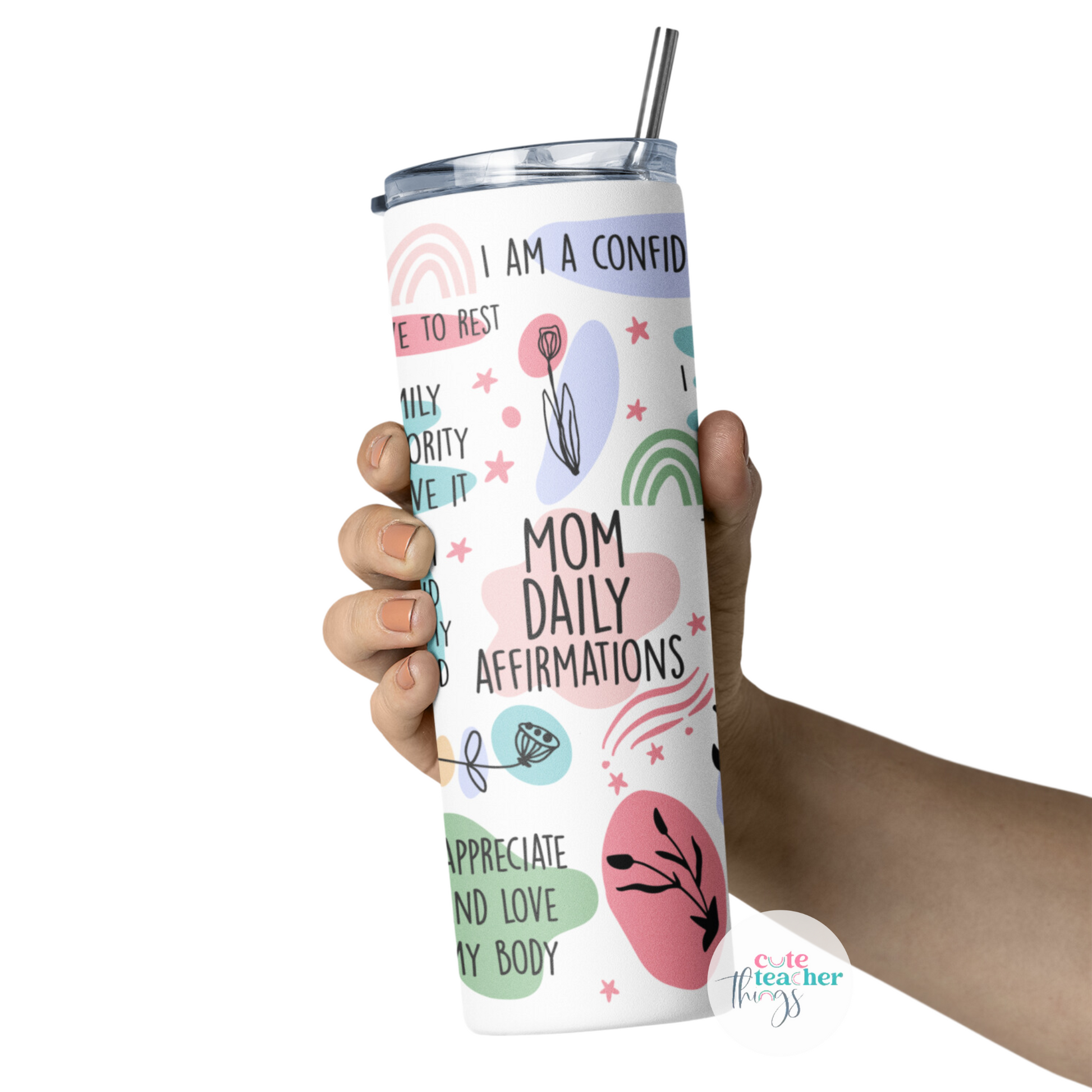 mom daily affirmations tapered tumbler, appreciation gift, gift for grandma, for best mom