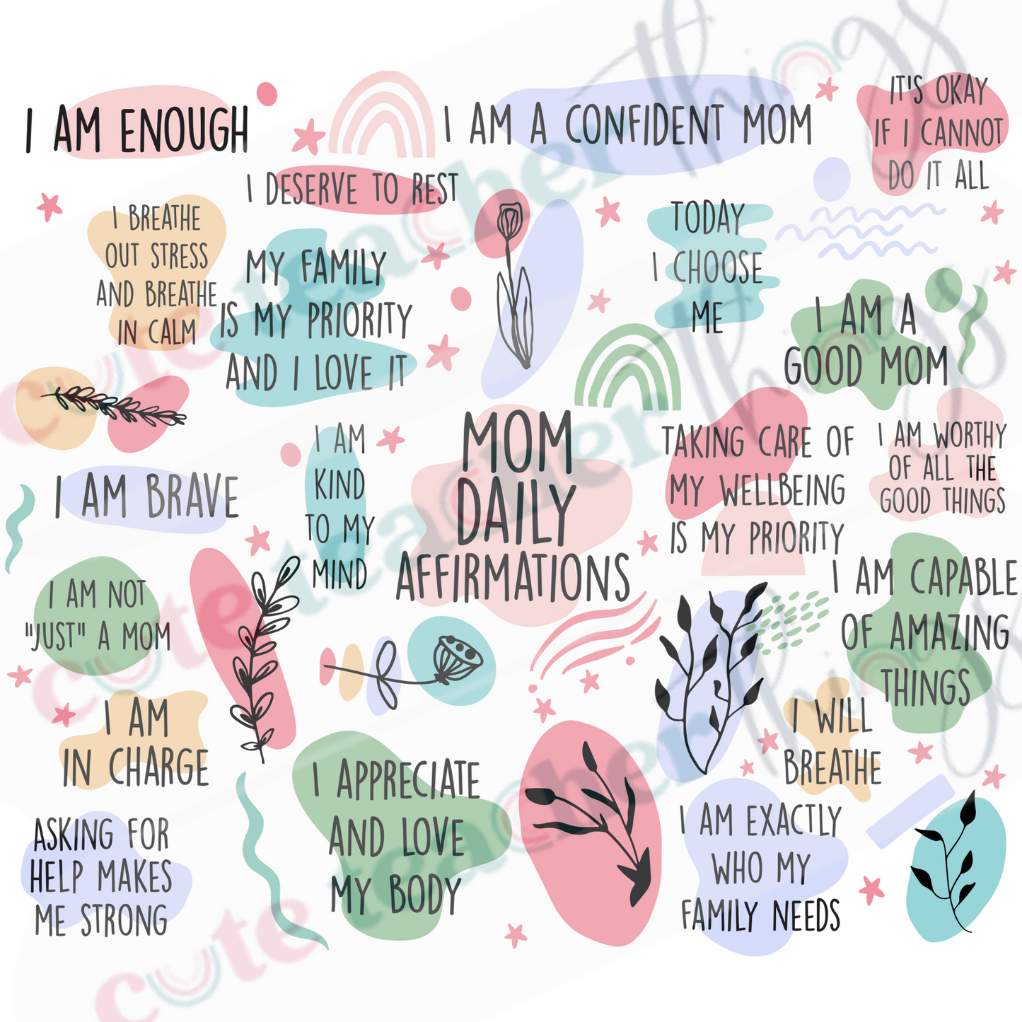 mom daily affirmations tapered design