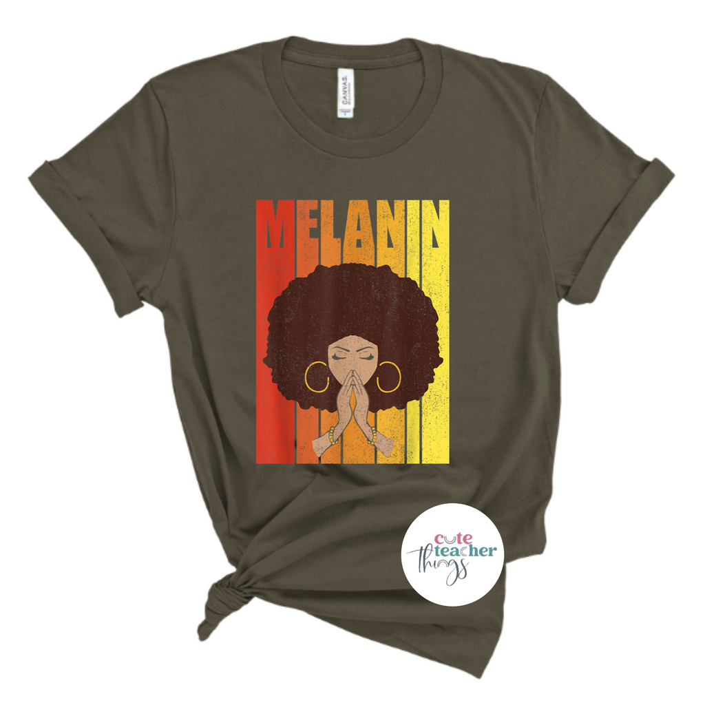 retro melanin tee, black live matters shirt, racial equality t-shirt