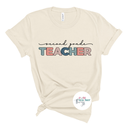 second grade team shirt, teacher life, proud second grade teacher t-shirt
