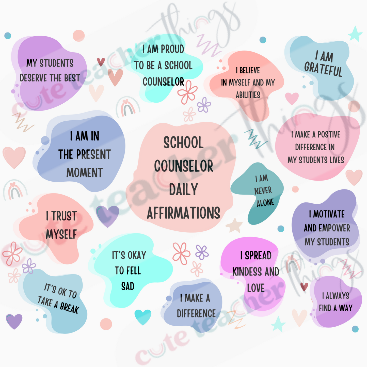 school counselor daily affirmations design