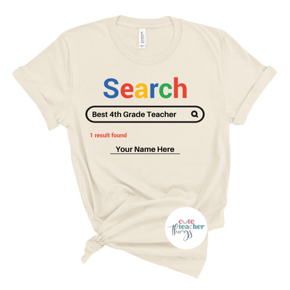 search best 4th grade teacher tee, back to school t-shirt, 1st day of school teacher outfit