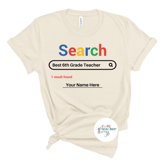 search best 6th grade teacher tee, teacher ootd, gift idea