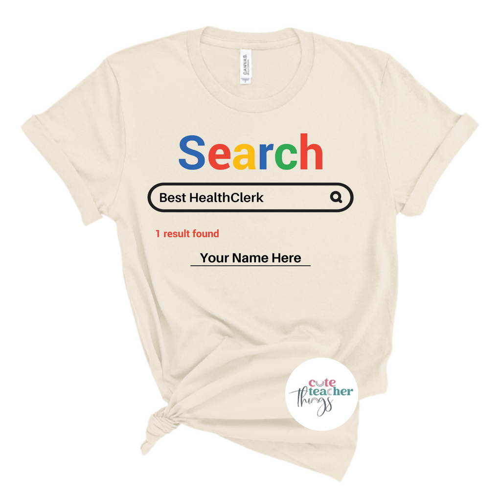 search best health clerk tee, school health team t-shirt, health services shirt