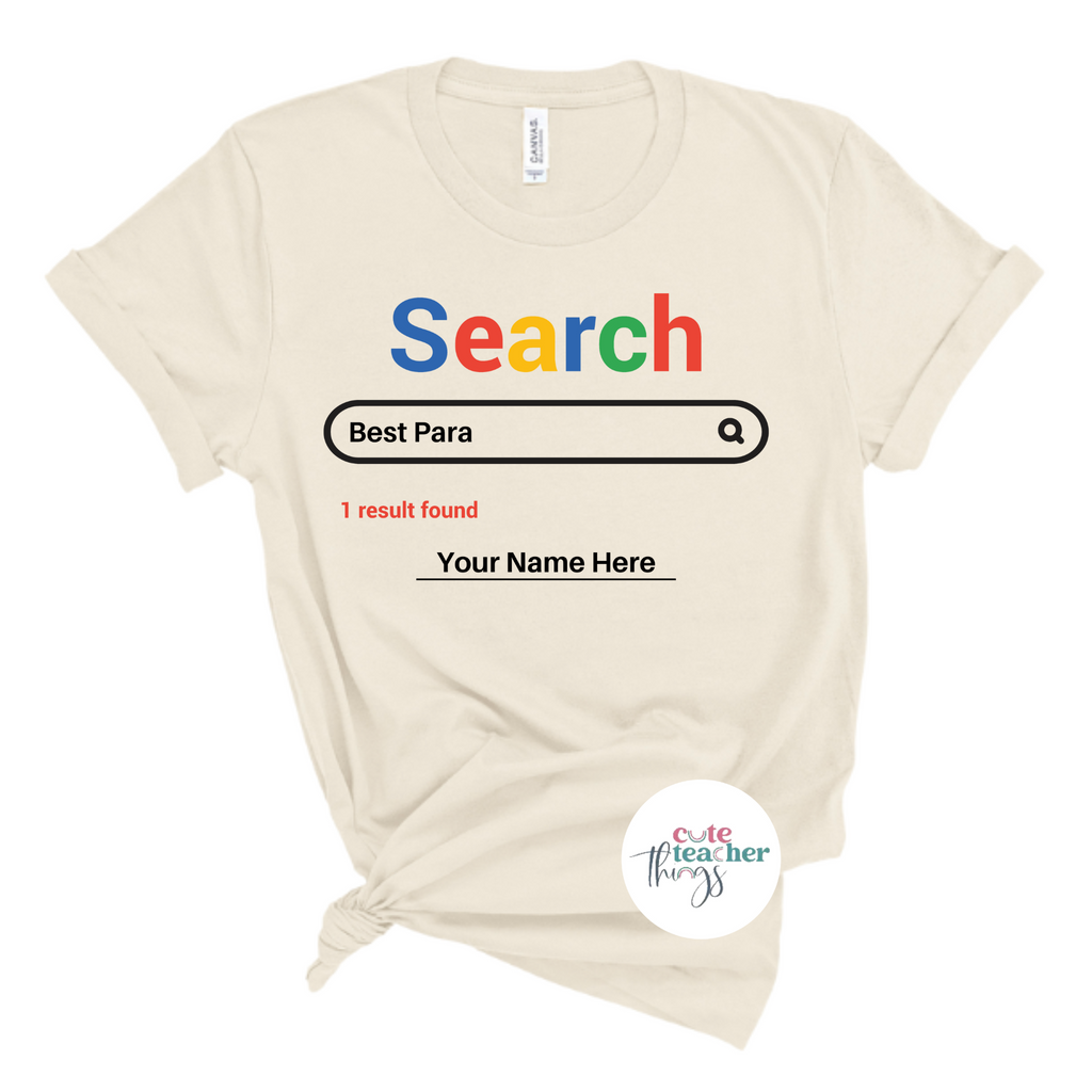 search best para tee, paraprofessional t-shirt, para teacher shirt