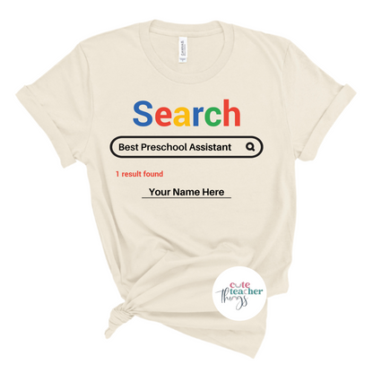 search best preschool assistant tee, pre k teacher t-shirt, positive affirmation shirt