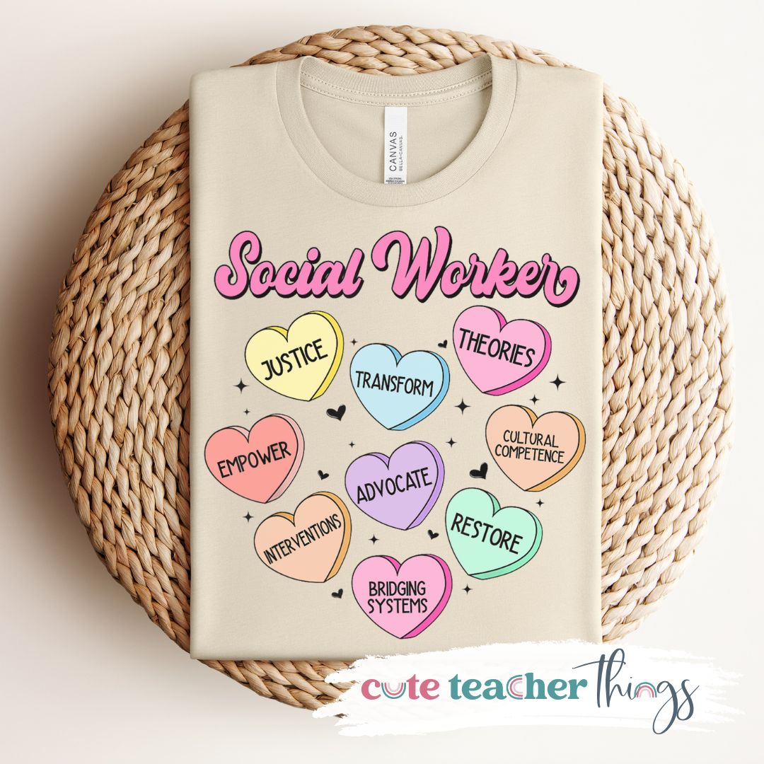 Social Worker Conversation Hearts Tee