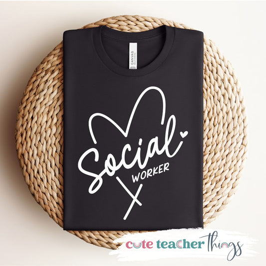 Social Worker Heart Tee