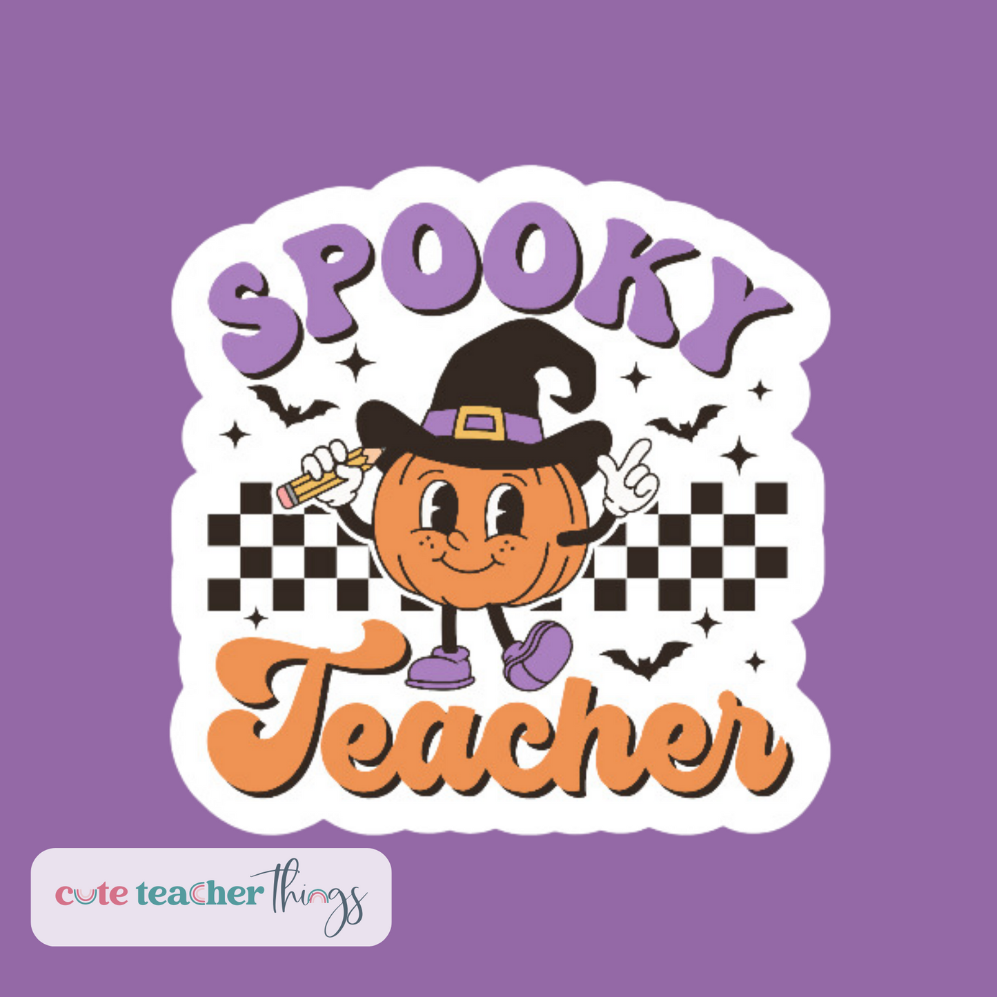 teacher pumpkin sticker,  pumpkin witch, appreciation gift