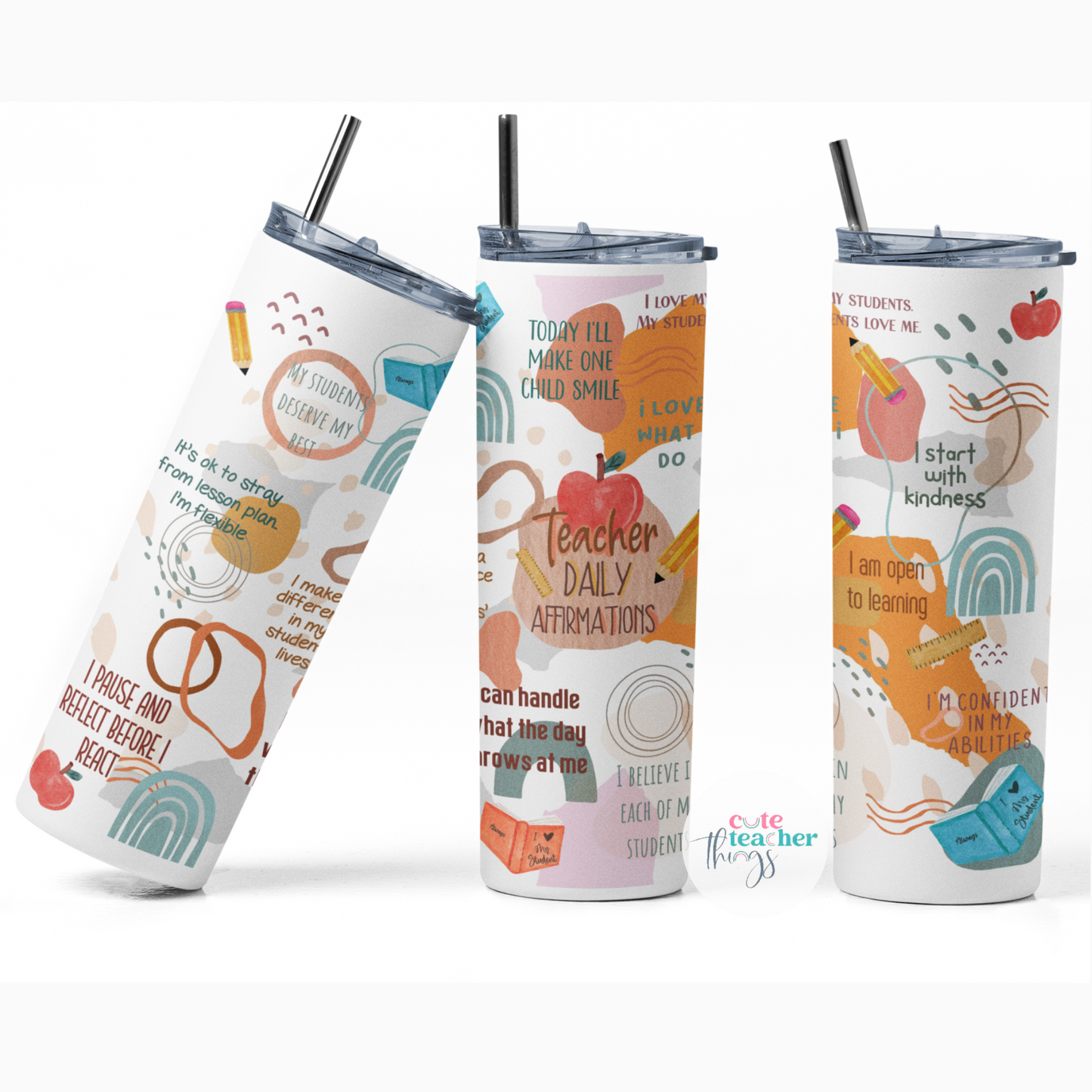 20 oz slim tumbler, with lid and straw, for hot and cold beverages