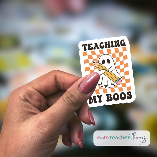 teaching my boos sticker, cute ghost, halloween sticker