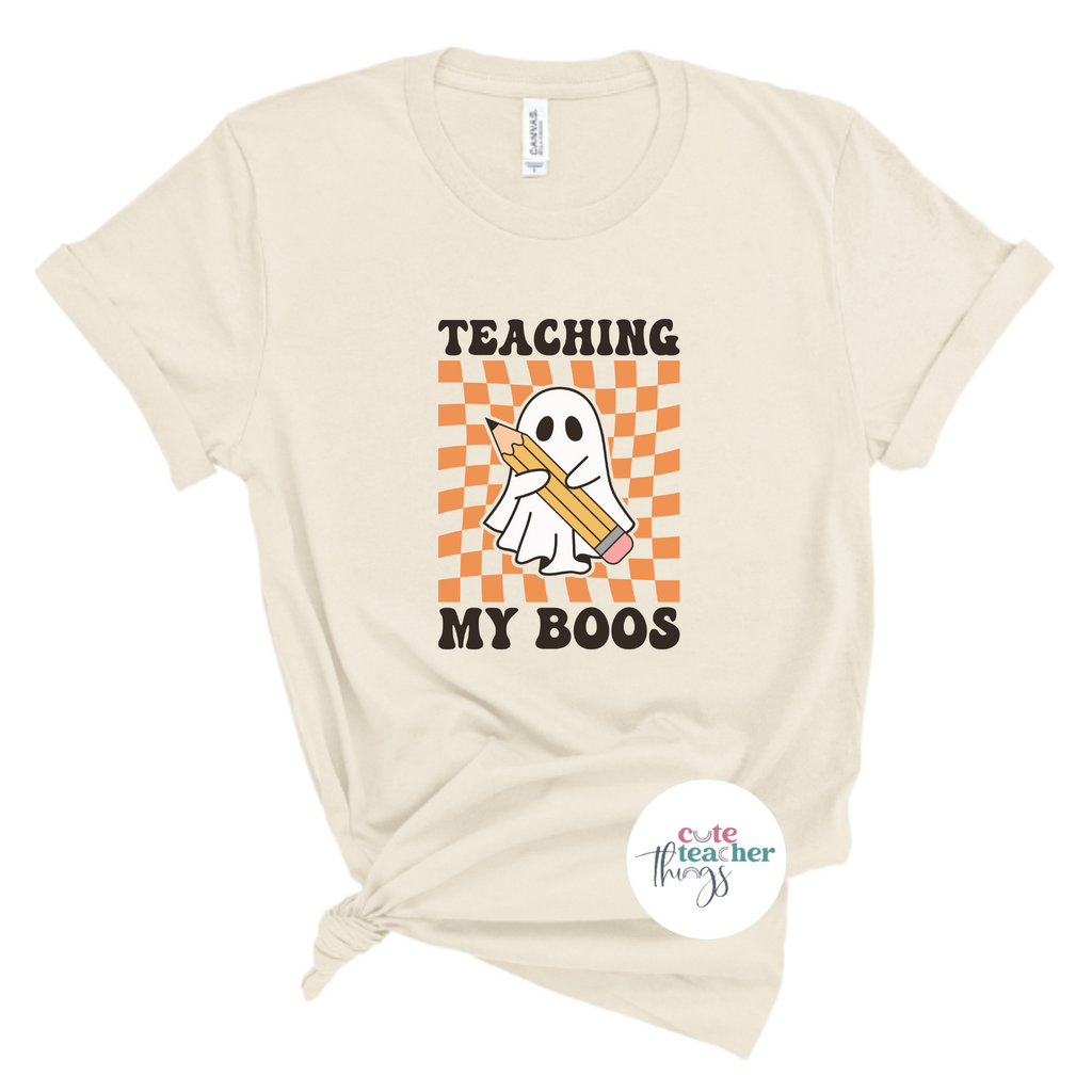 teaching my boos tee, halloween shirt for teachers, for teaching staff t-shirt, halloween party t-shirt