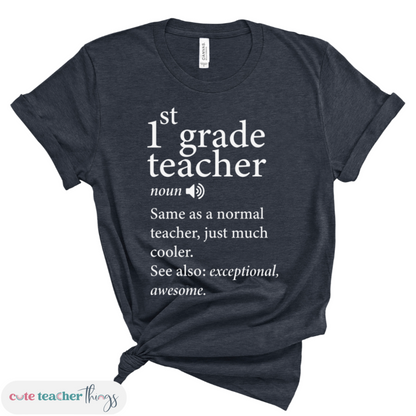 1st grade teacher ootd, teacher apparel, cotton tee