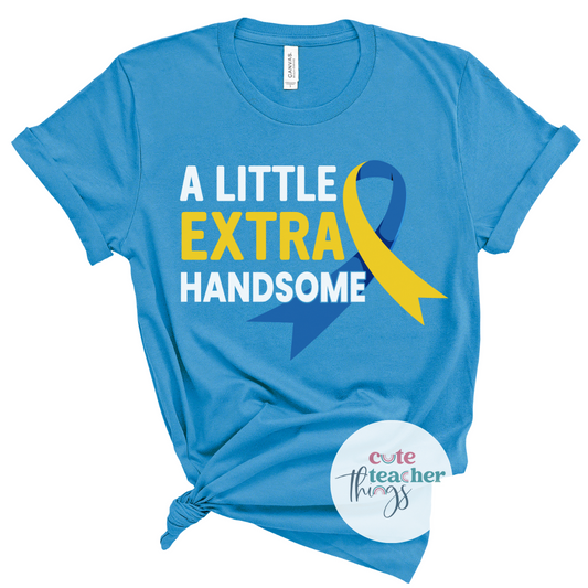 a little extra handsome tee, SPED teacher shirt, world down syndrome awareness day shirt