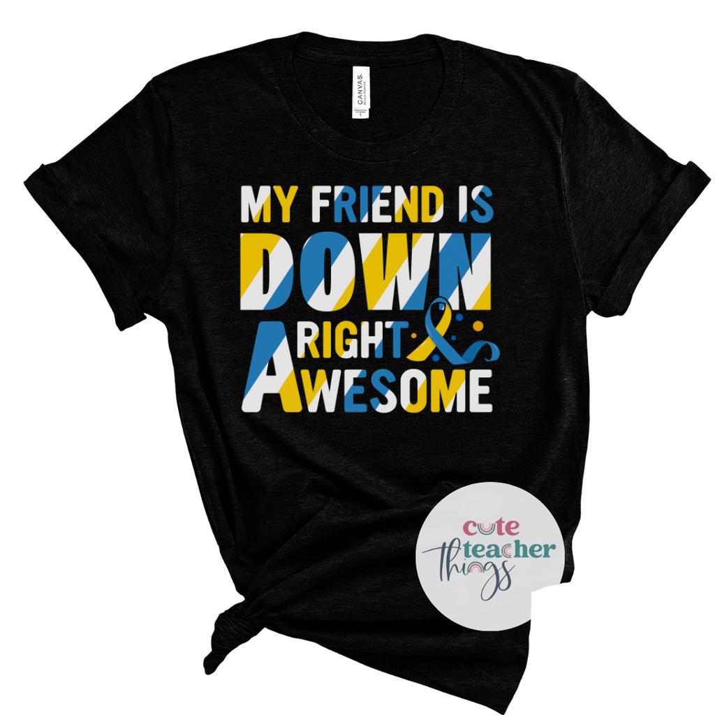 my friend is down right awesome tee, sped teacher shirt, appreciation gift