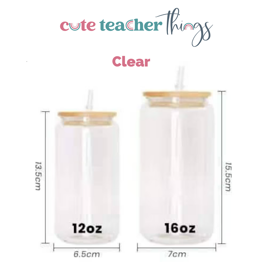 20 Oz Teacher Glass Cup 20 Oz Maestra Glass Cup Includes Bamboo Lid, Glass  Straw, and Straw Cleaner 