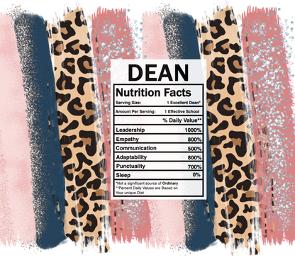 pink leopard dean nutrition facts svg