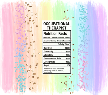 pastel rainbow occupational therapist nutrition facts svg