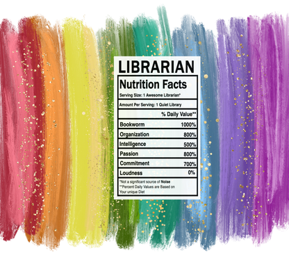 bright rainbow librarian nutrition facts svg