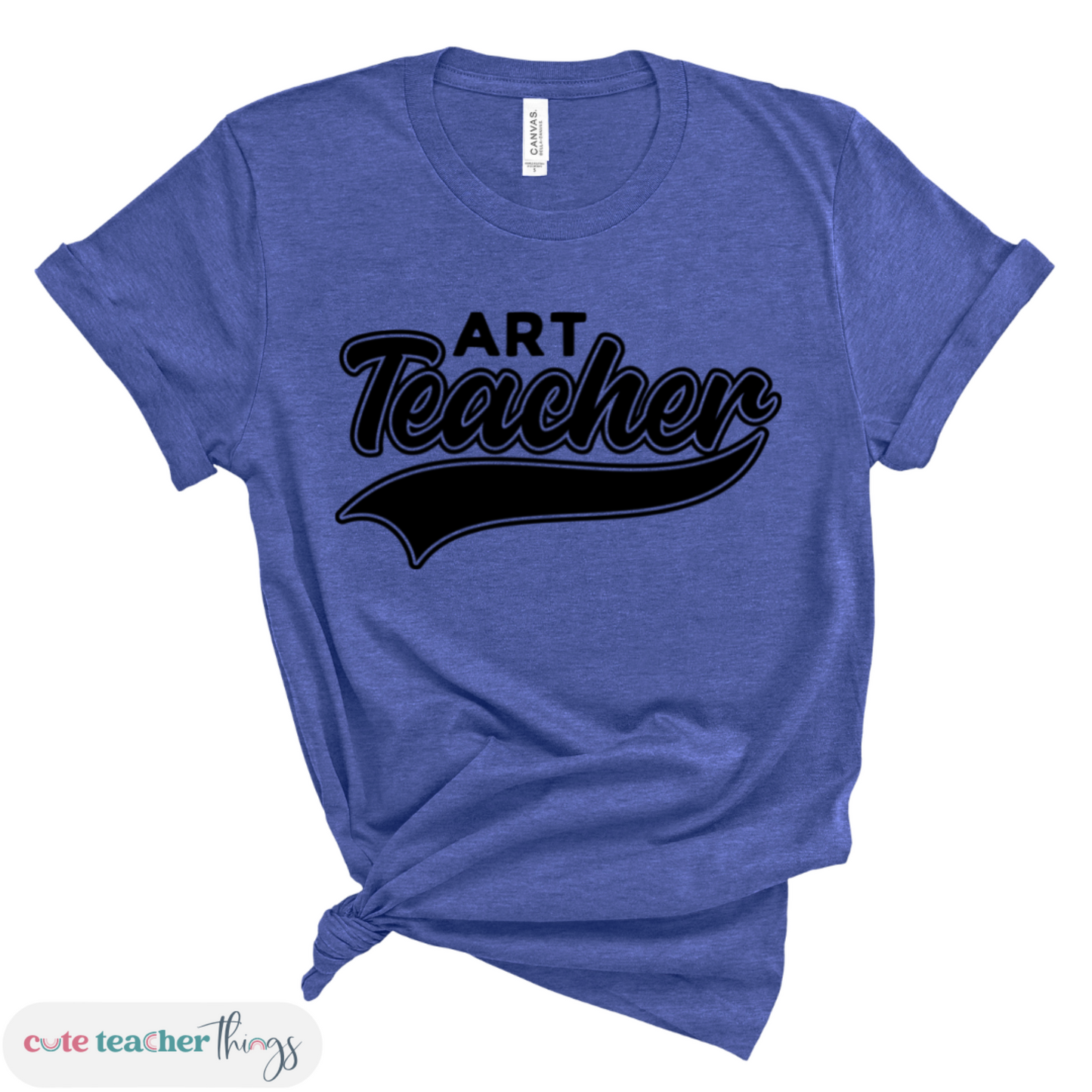 unisex art teacher design swoosh tee